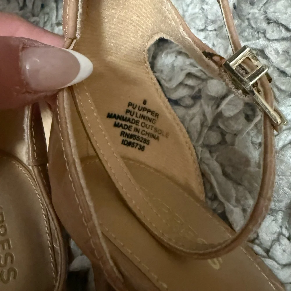 Express Tan Strappy Heels - Picture 7 of 15